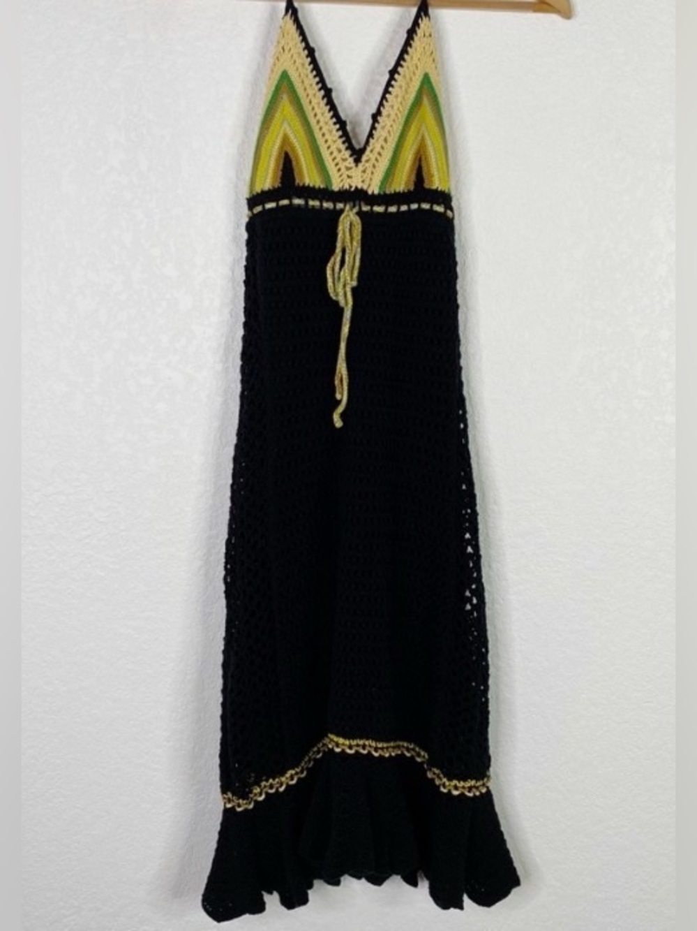 Free People New Wave Rainbow Crochet Mini Dress. Size S